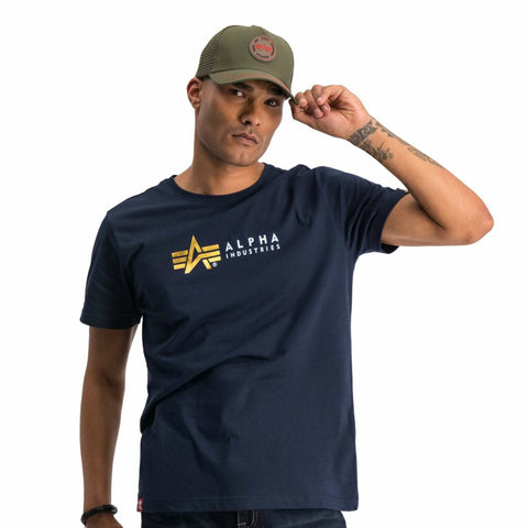 Alpha T - Gold Foil Print Navy